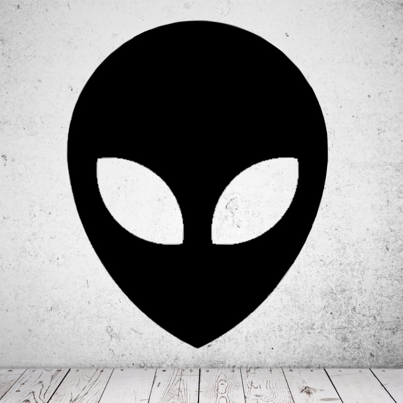 Preview: 46223 Alienkopf Silhouette Wandsticker